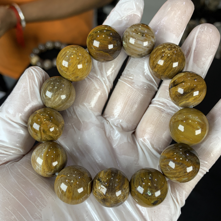 满发珠宝：缅甸天然树化玉手串1.8 元旦福利28包邮送礼袋