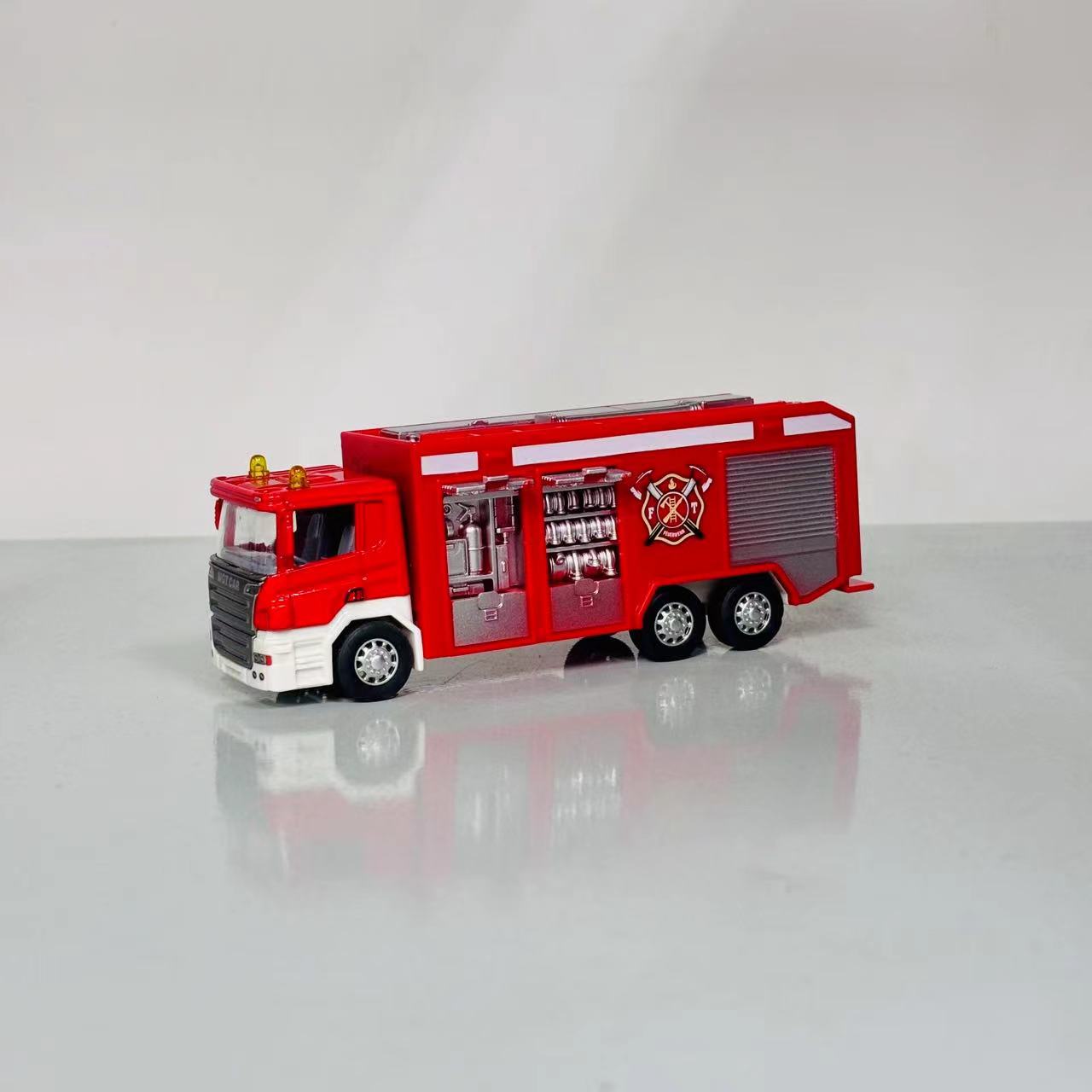 合金消防车 车头合金 回力车