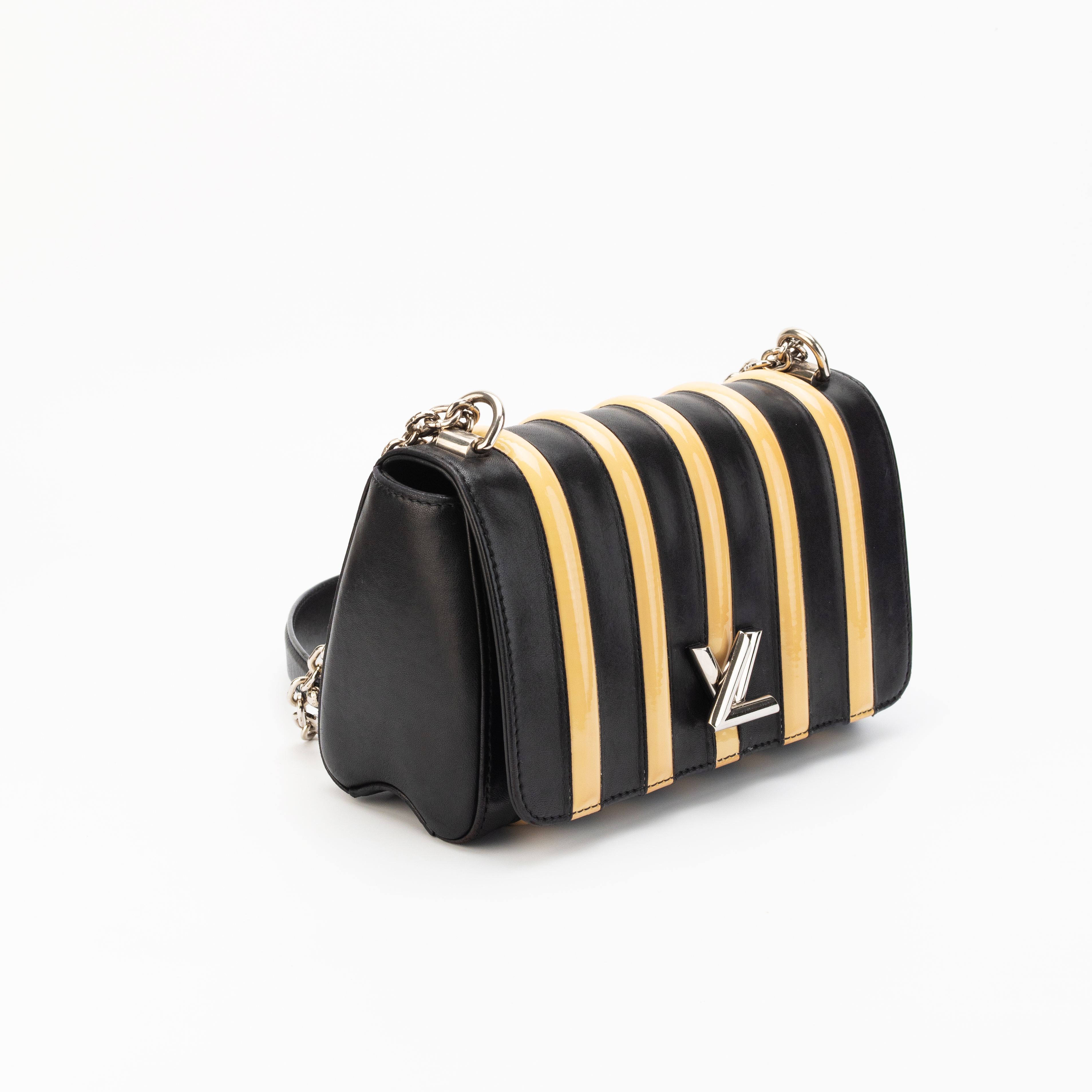 95新 LouisVuitton/路易威登 LV拼色条纹Twist扭扭包斜挎包lv女包