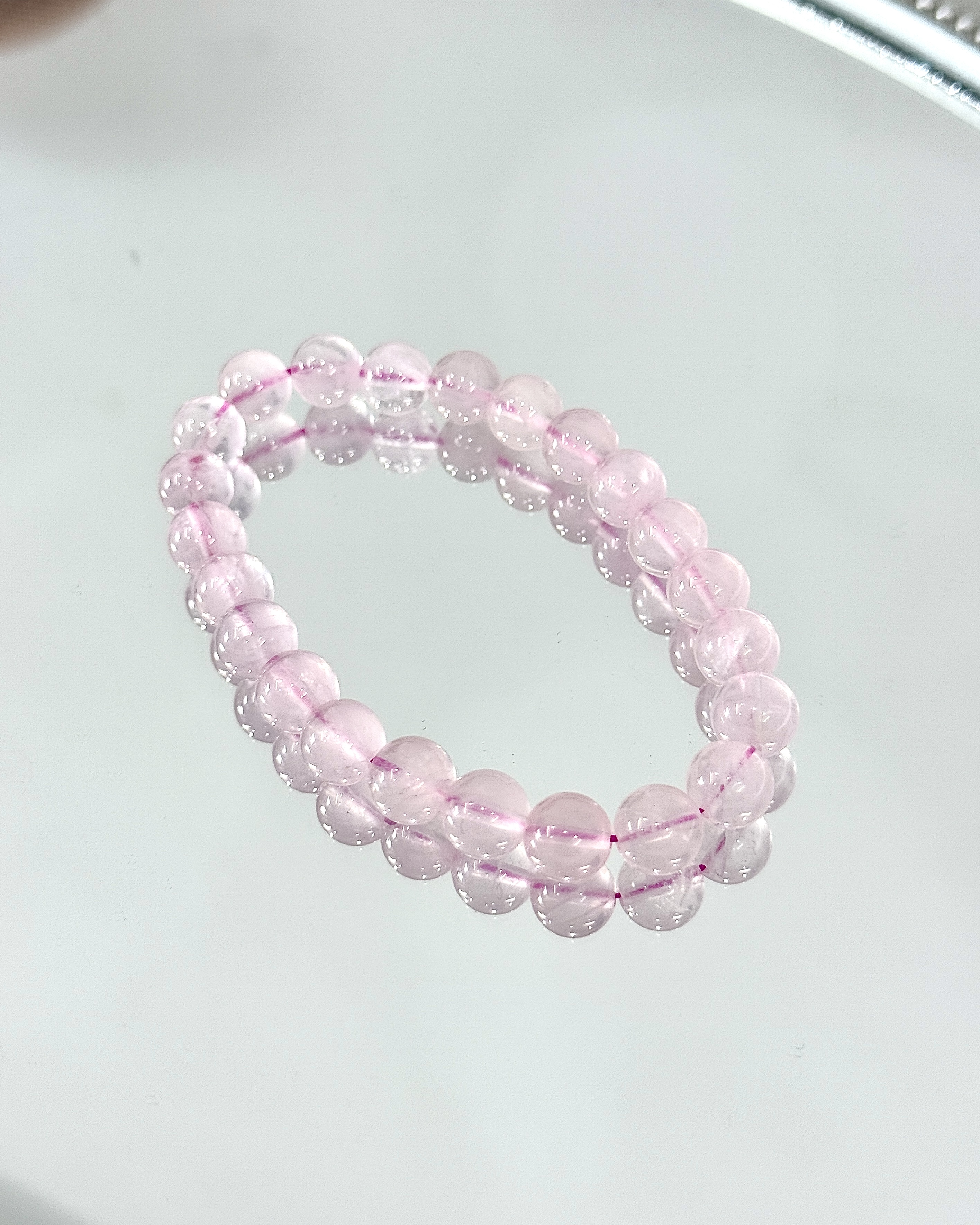 浮光纪天然水晶粉水晶单圈适合送女友的小众礼物简约百搭风格送礼