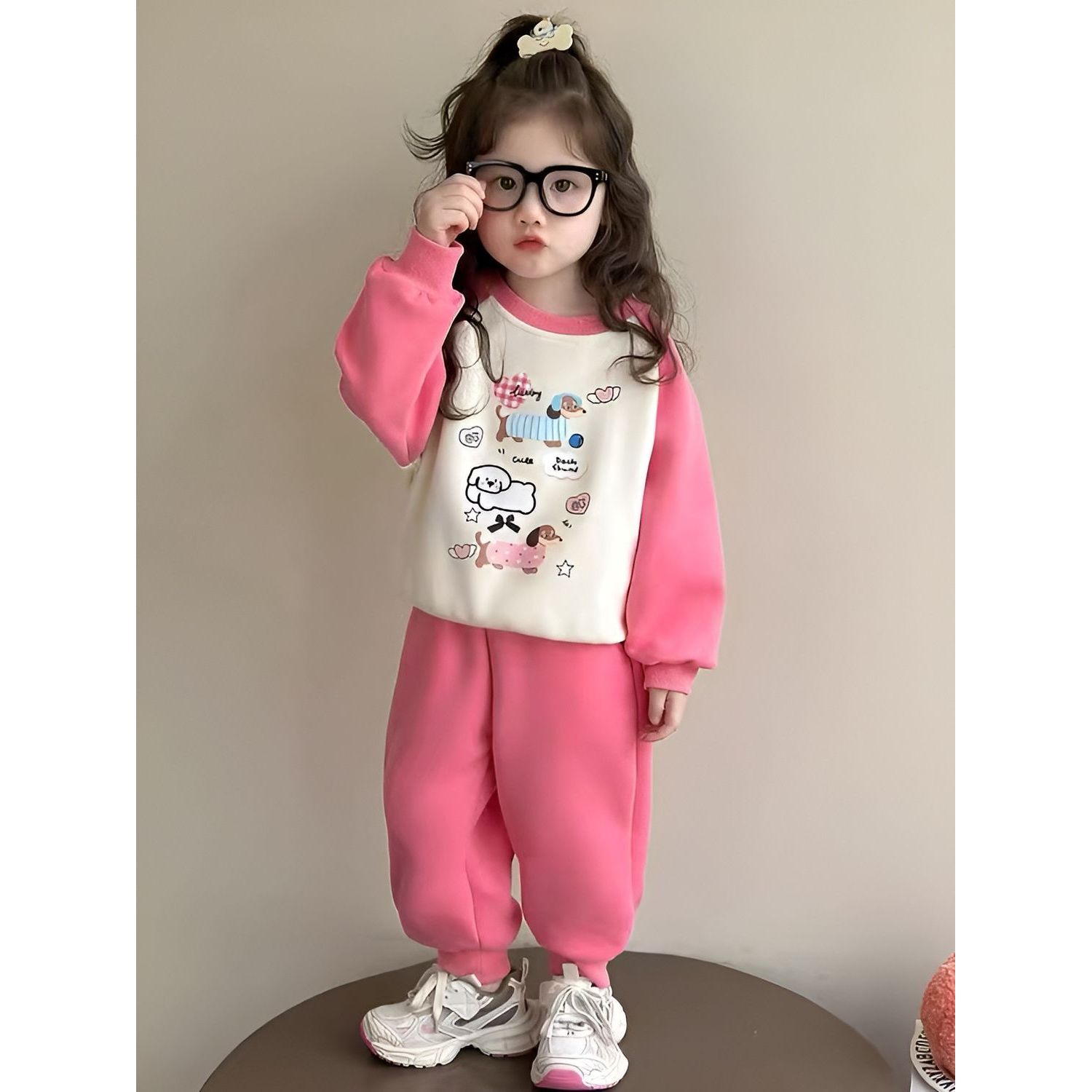 女童秋款卡通印花卫衣套装2025新款儿童洋气精致穿搭女孩两件套