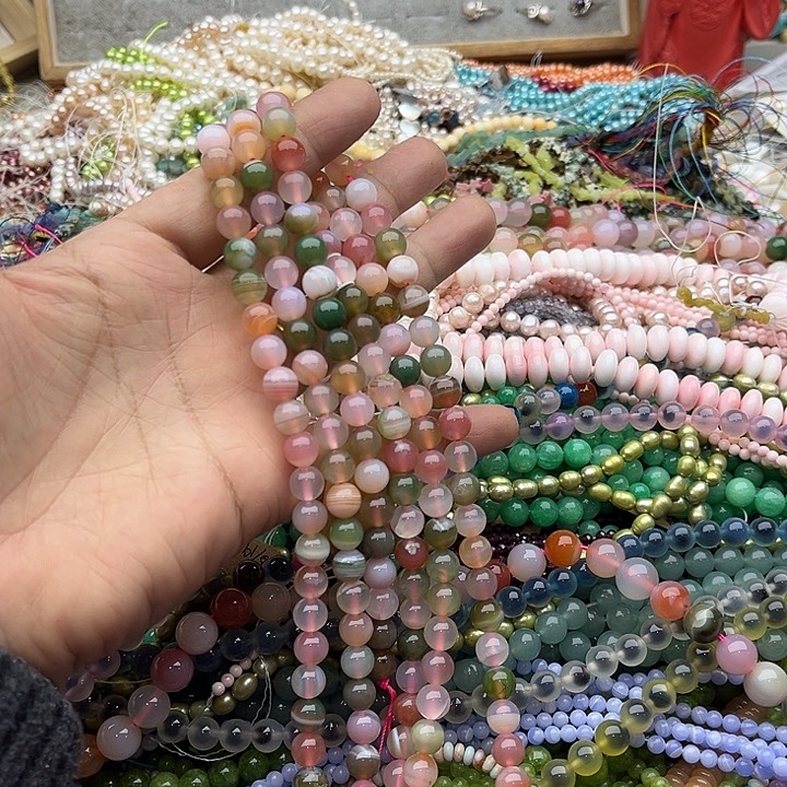 玛瑙/玉髓珠宝半成品未镶嵌一条8mm盐源玛瑙