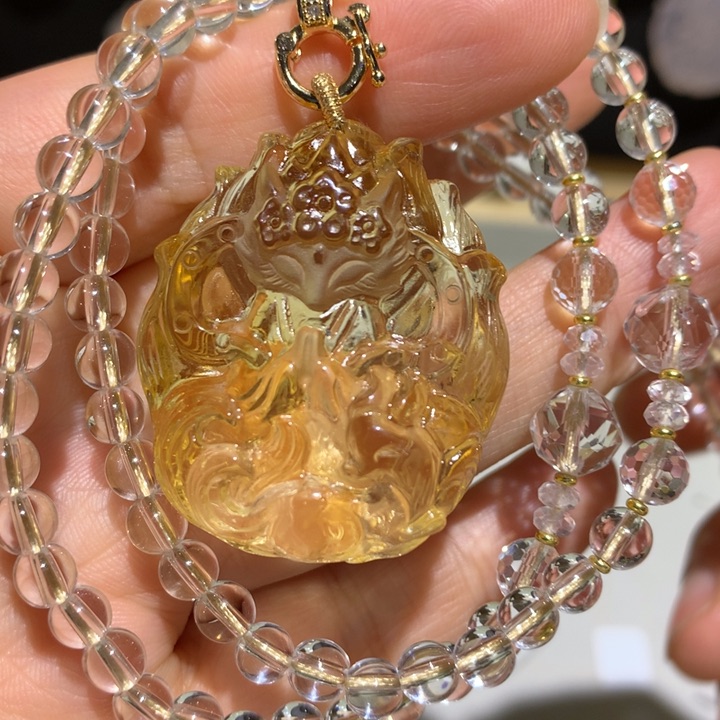 水晶颈饰未镶嵌天然