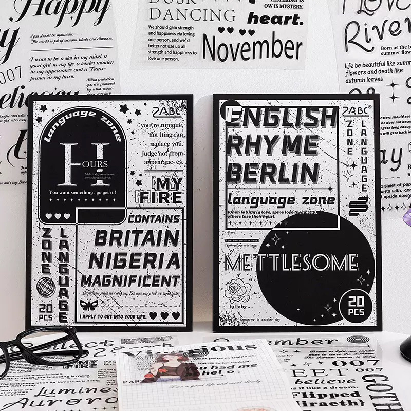 言系地带英文贴纸本