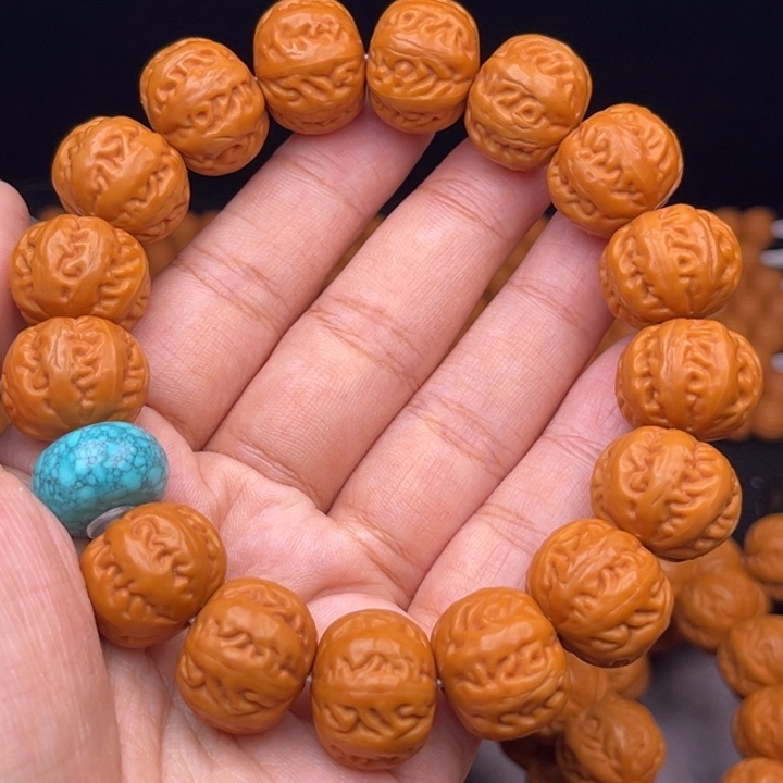 猴头核桃吊坠17麻花串绿