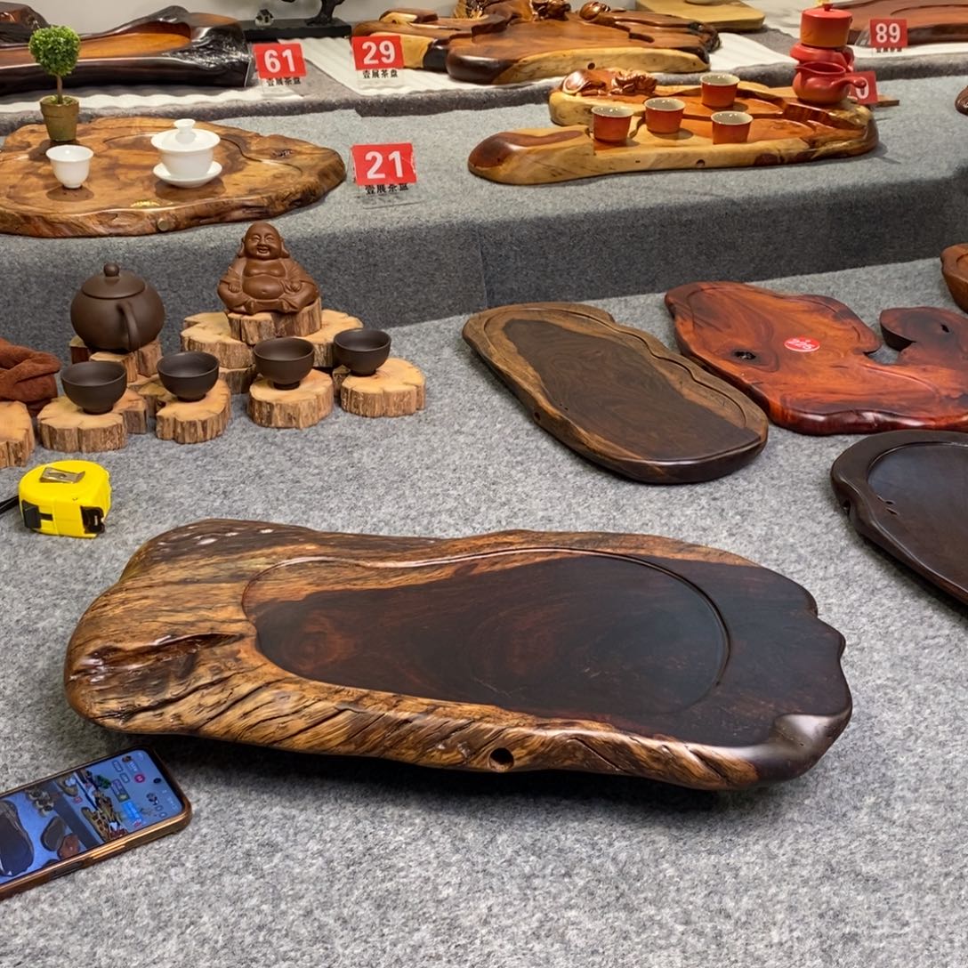 天***角黑檀木随行实木茶盘