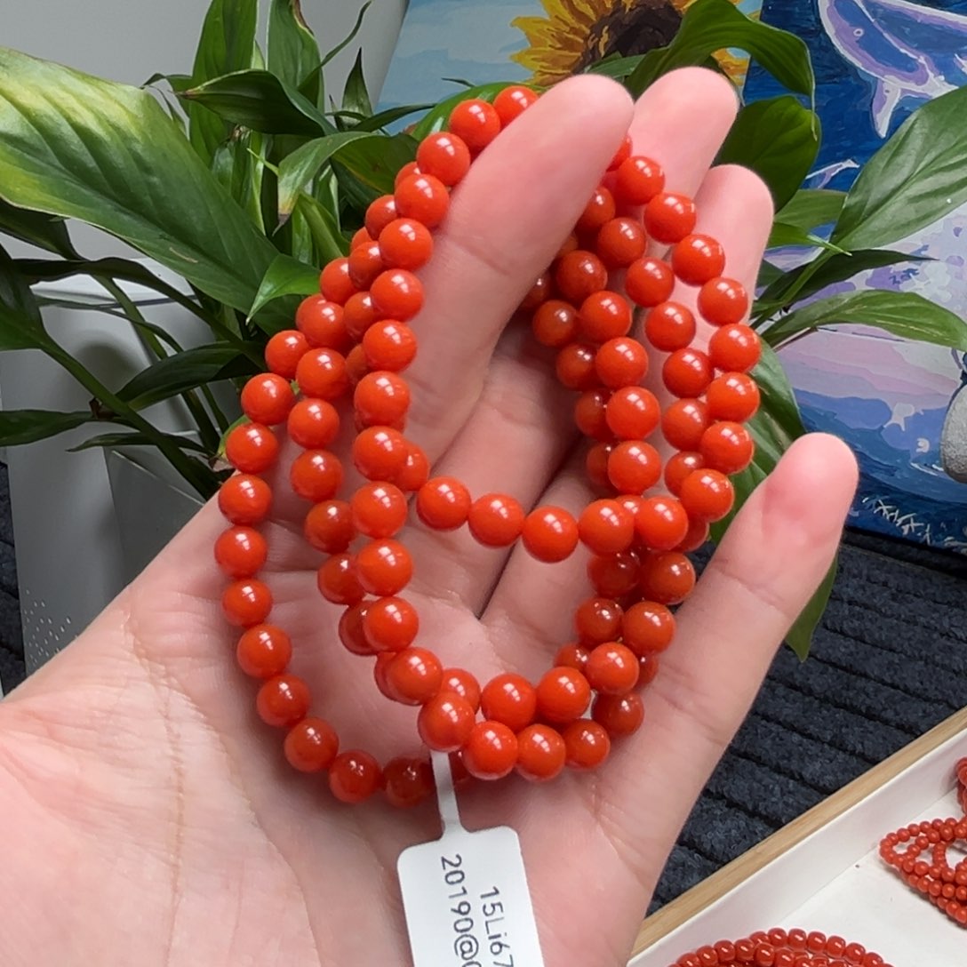 未镶嵌手链南红玛瑙保山冷水河柿子红手串7+