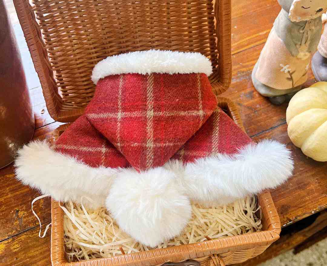 Half-Sugar-Pet红色格子毛球披风式狗狗猫猫秋冬保暖