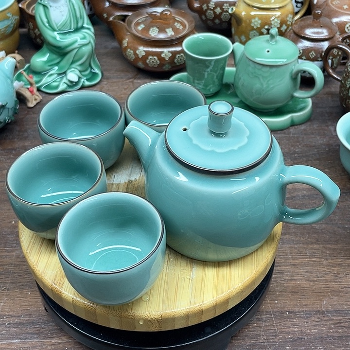 微瑕特价一壶四杯青瓷