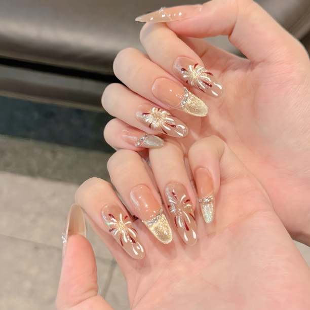 【烟花易冷】Echo纯手工穿戴甲2025春季新款猫眼显白高级可拆卸美甲