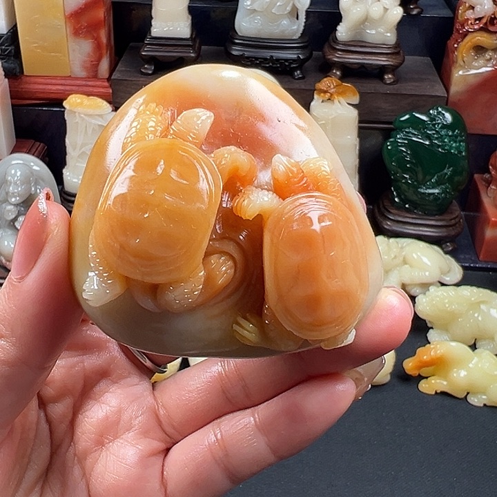 寿山石芙蓉石手把件