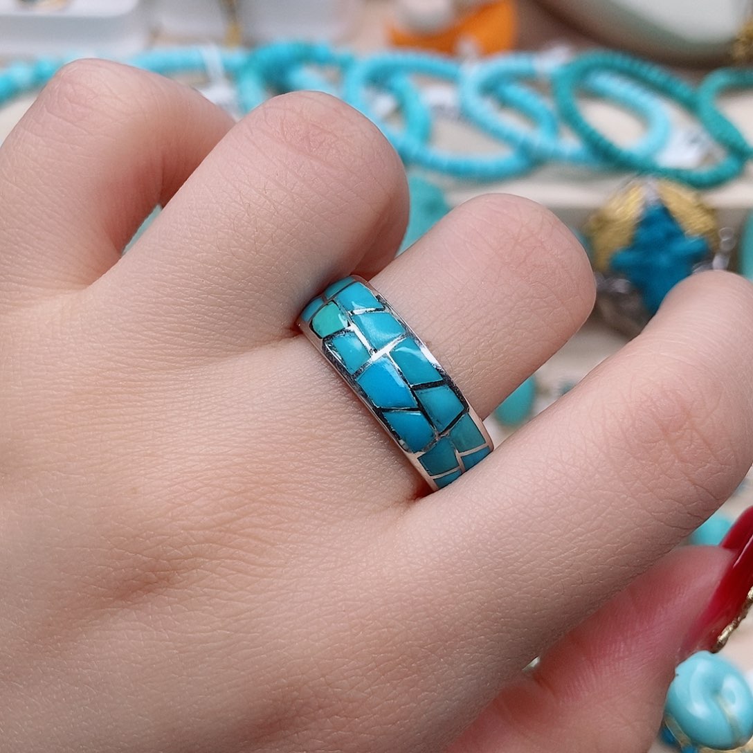 绿松石戒指未镶嵌和***子