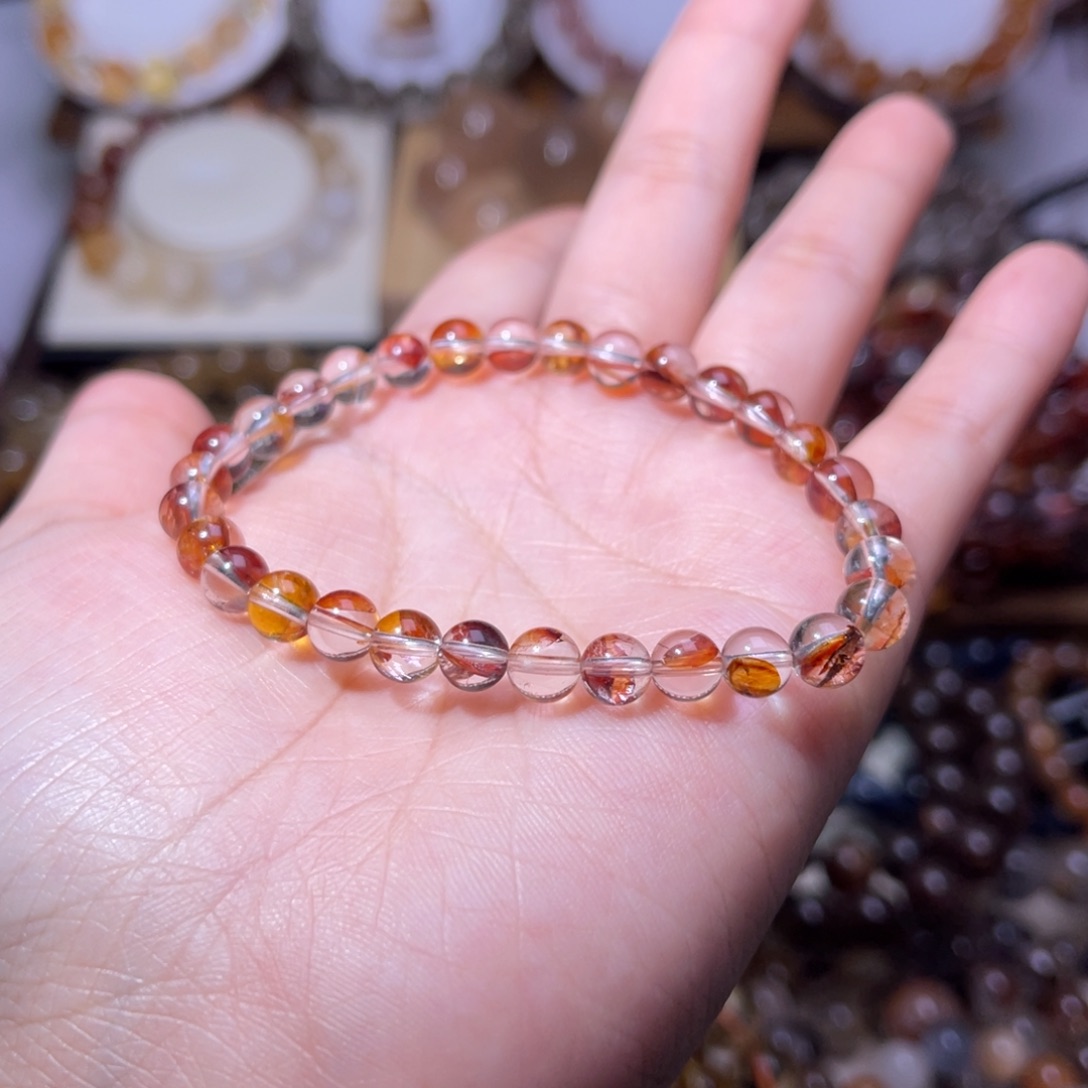 未镶嵌水晶手串锦鲤胶花