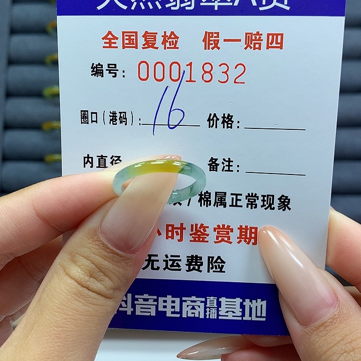 翡翠戒指未镶嵌     1832