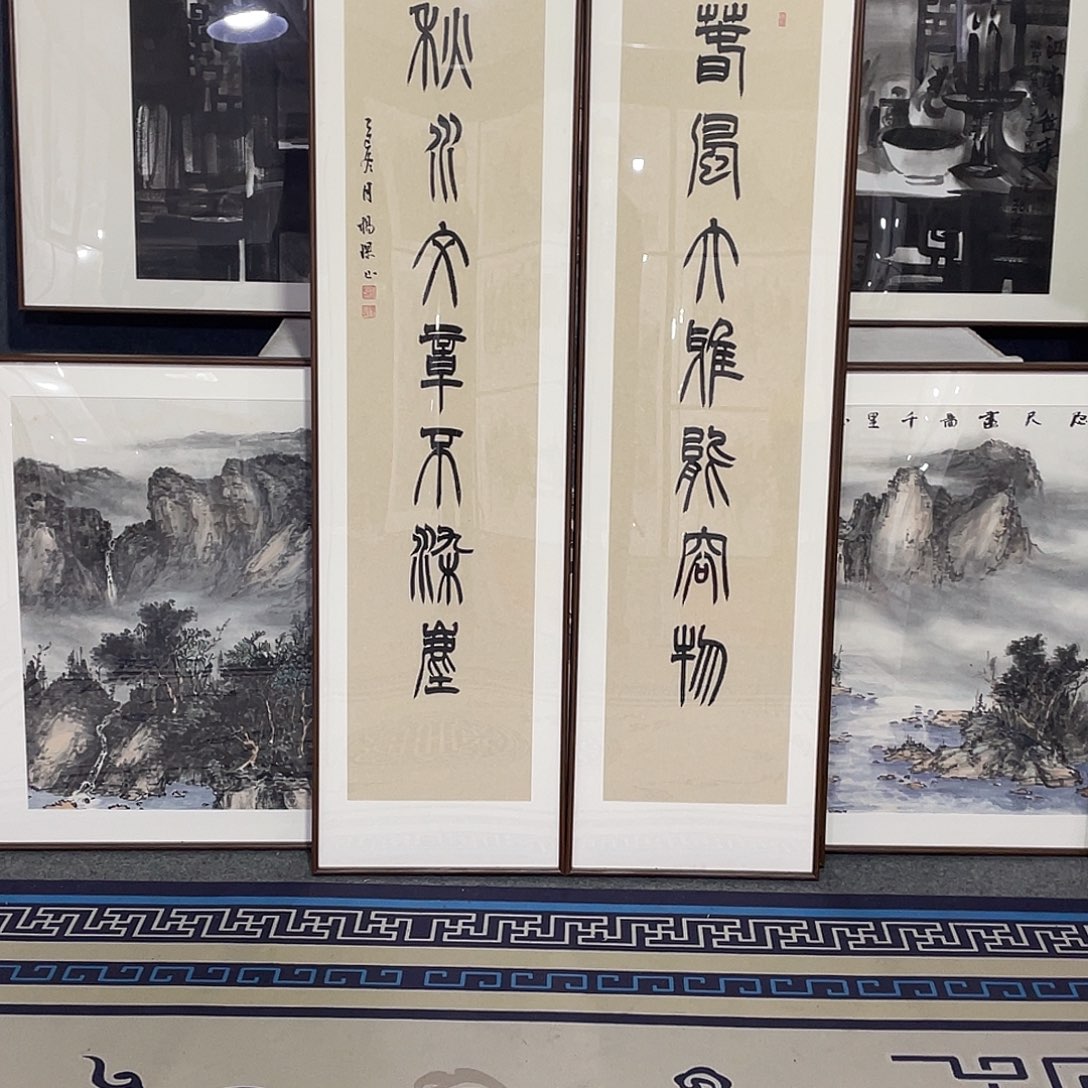 可***舅国画手绘画作品带框