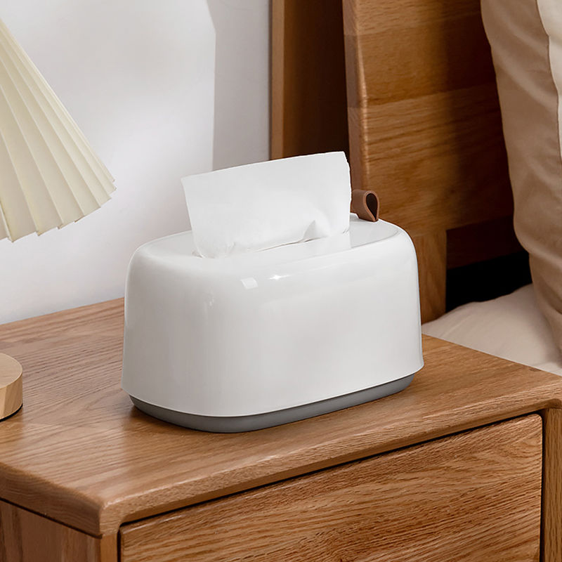 桌面纸巾盒家用自带弹簧日式餐纸收纳盒抽纸盒