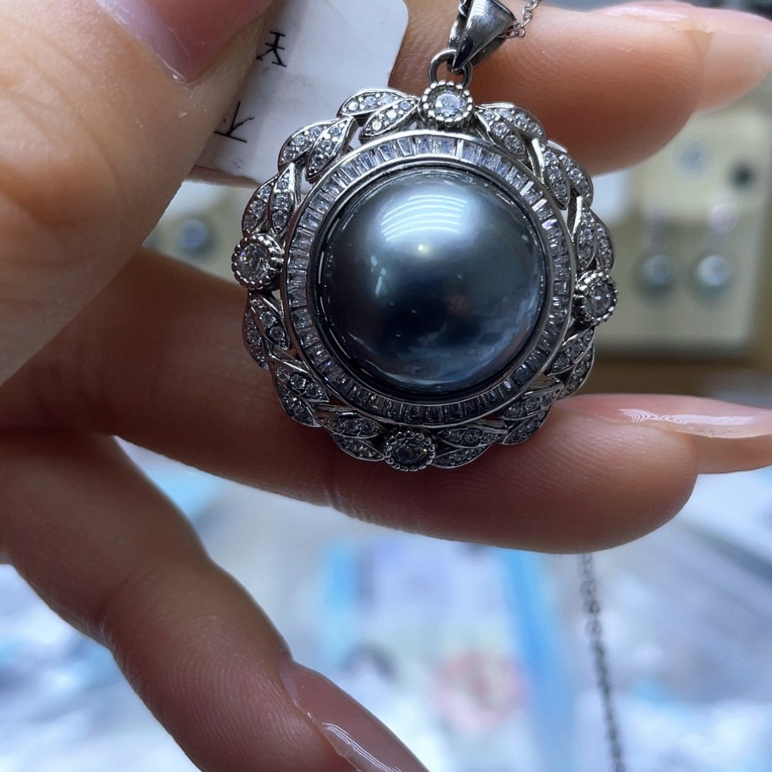 海水珍珠颈饰银S925镶嵌