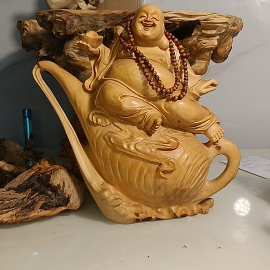 @***】柏木（崖柏）太行崖柏笑佛手把件