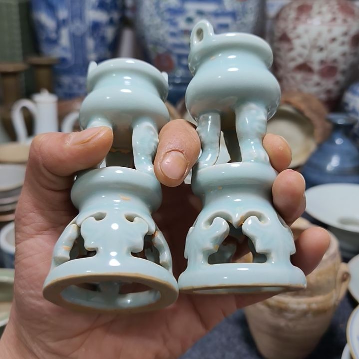 晴*3龙泉窑小香炉一个全品