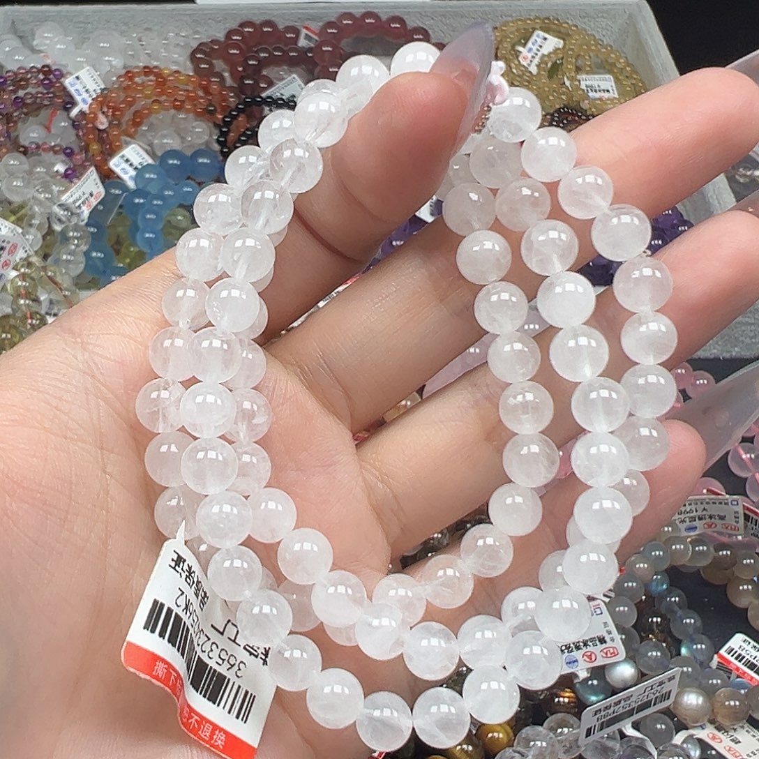 手链水晶未镶嵌卡6喜马拉雅白幽灵多圈33