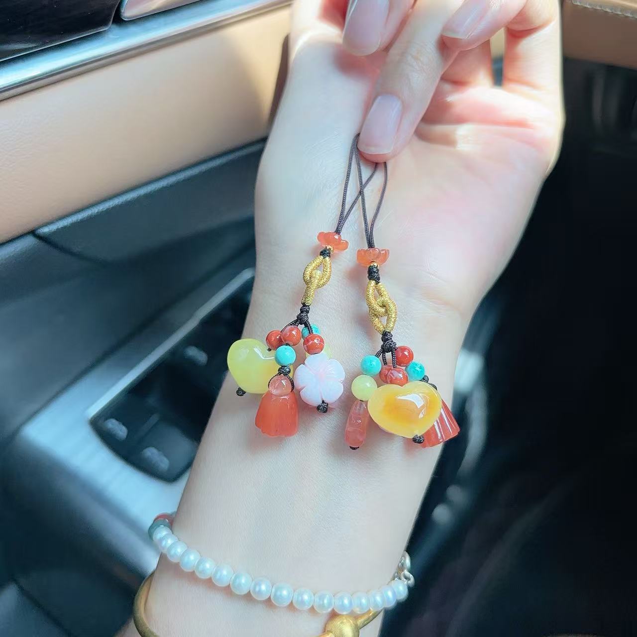 非金属珐琅吊坠 爱心莲蓬花朵手机吊坠手机挂件