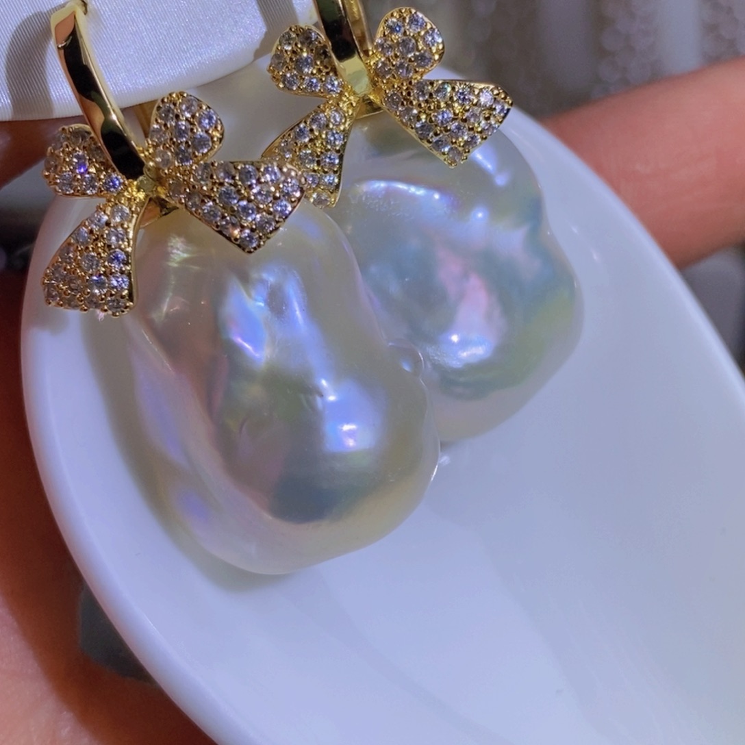 银S925镶嵌天然淡水珍珠淡水珍珠唐*糖