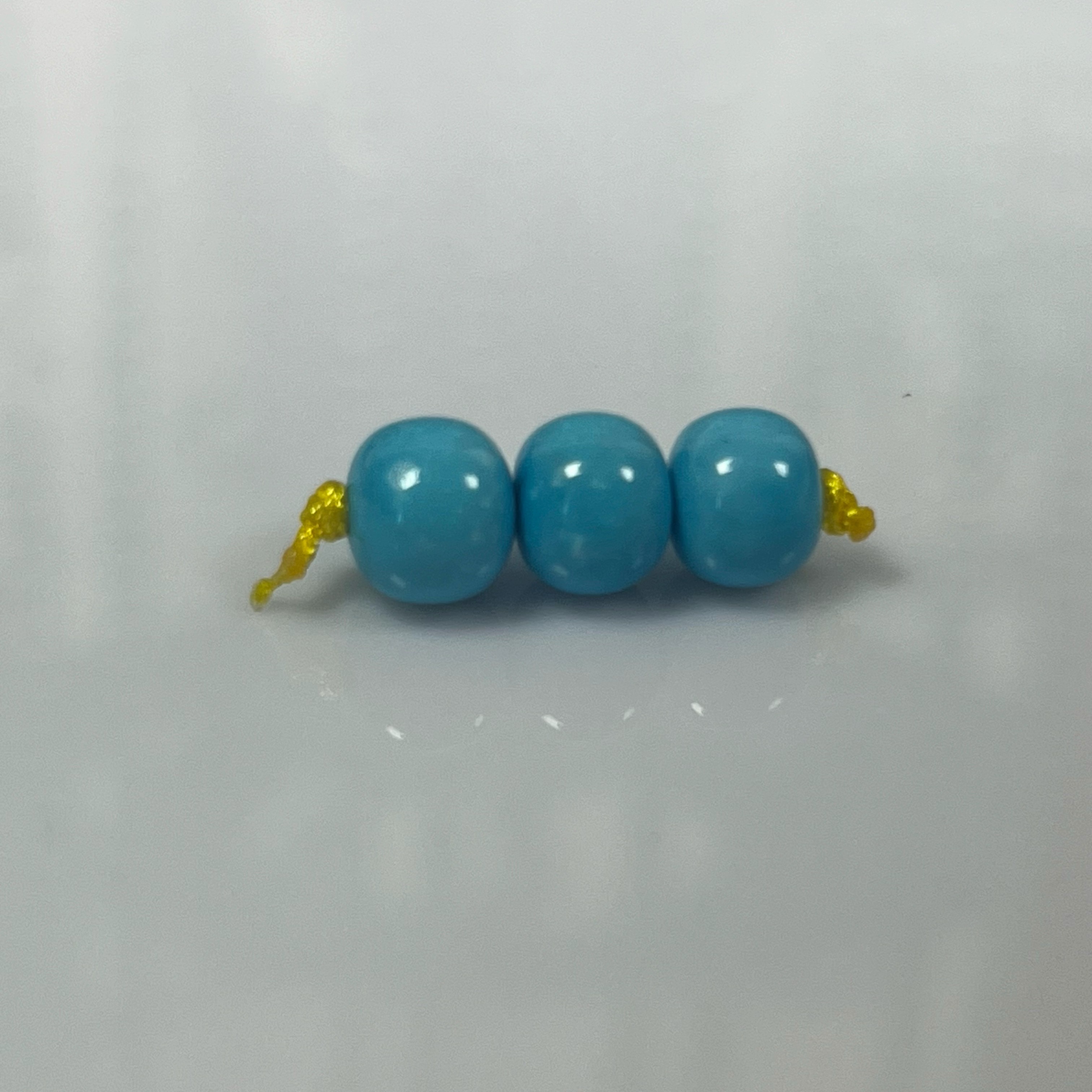 精品湖北原矿绿松石套珠暴暴蓝
