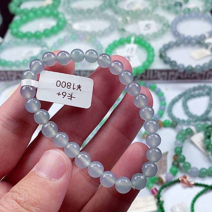 翡翠手链未镶嵌卡6+