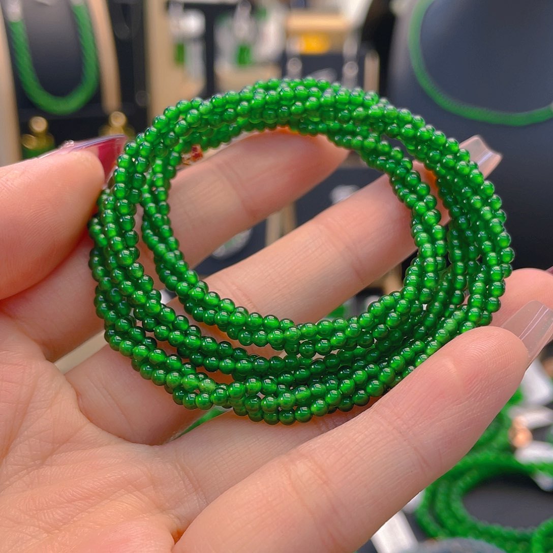 翡翠项链未镶嵌卡2.5长45