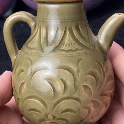 炉聚*堂耀州窑刻花小执壶