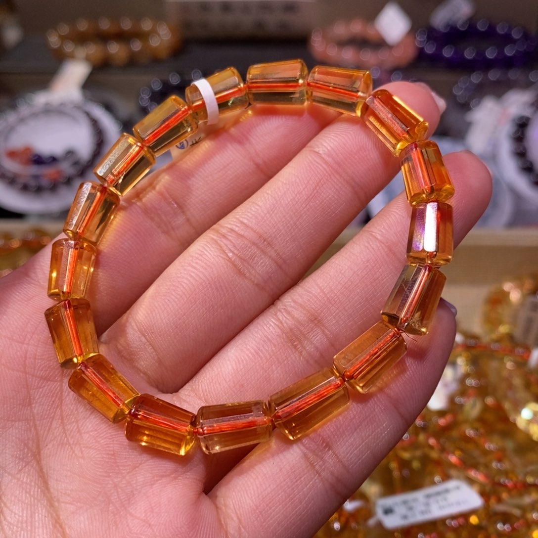 水晶手串未镶嵌黄水晶7.7+