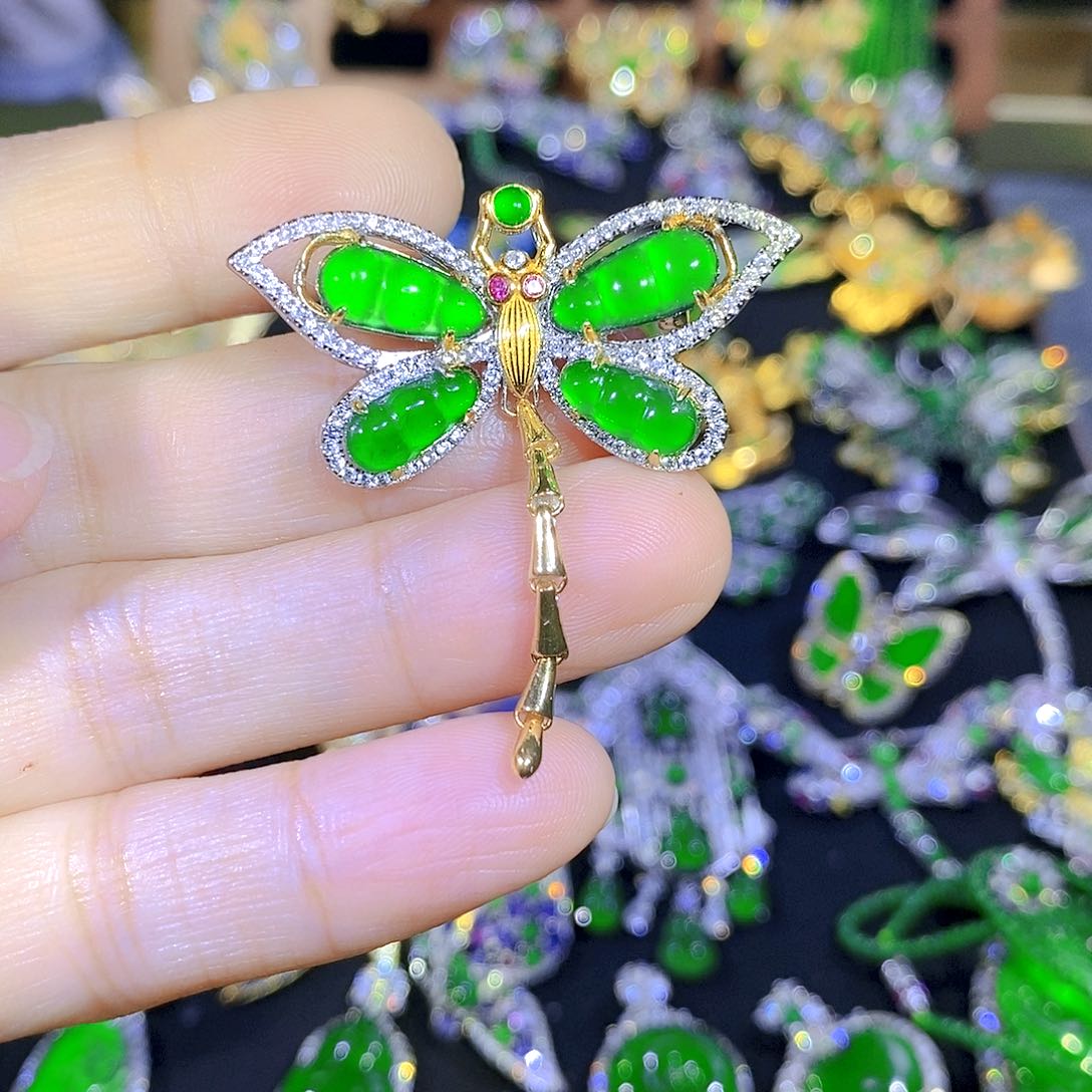 吊坠(不含链)银S925镶嵌翡翠