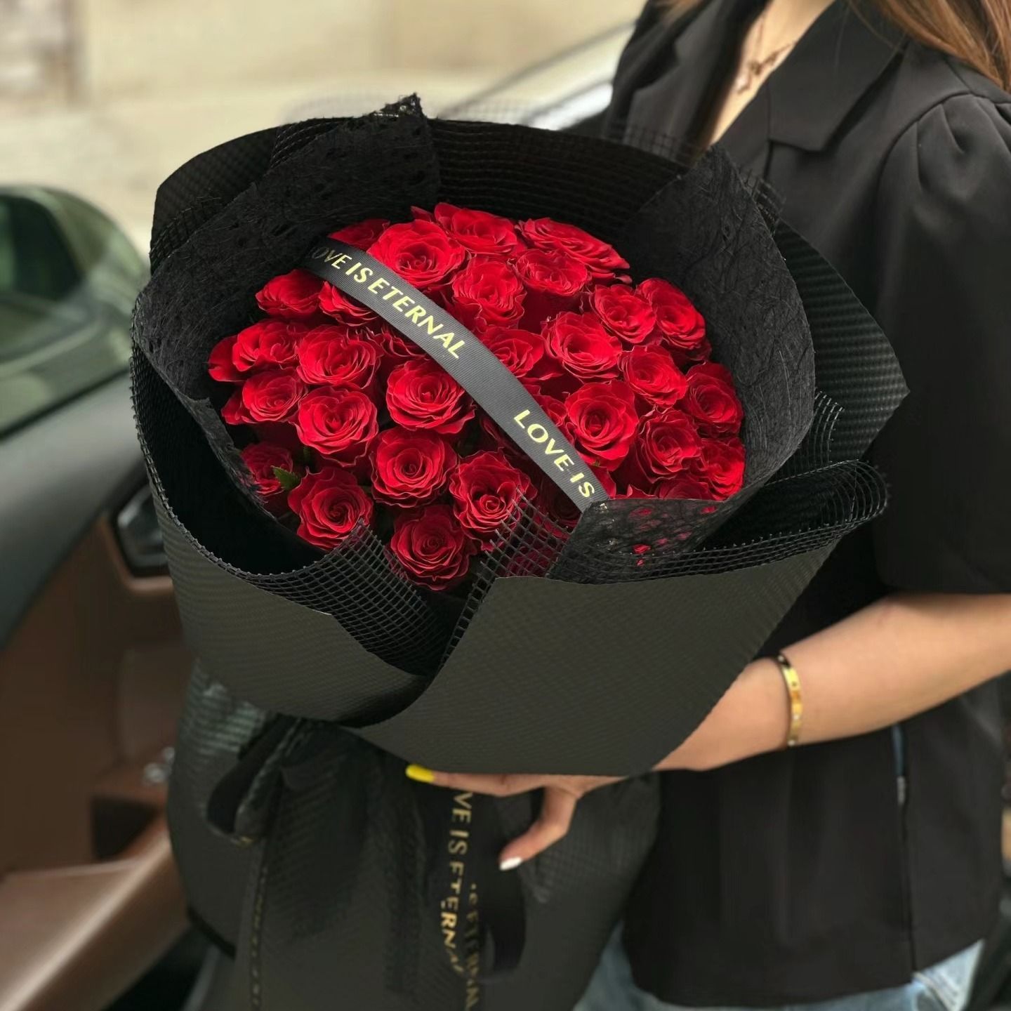 【最爱你】33朵红玫瑰花束鲜花礼物送男友老婆女朋友闺蜜花束生日表白订婚礼物鲜花店配送上门