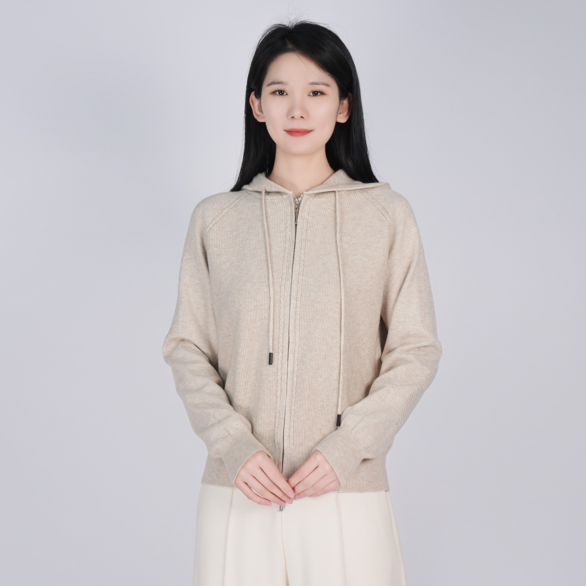 浒城古娘国风连帽拉链百搭时尚休闲甜美风毛衣开衫WH05006923