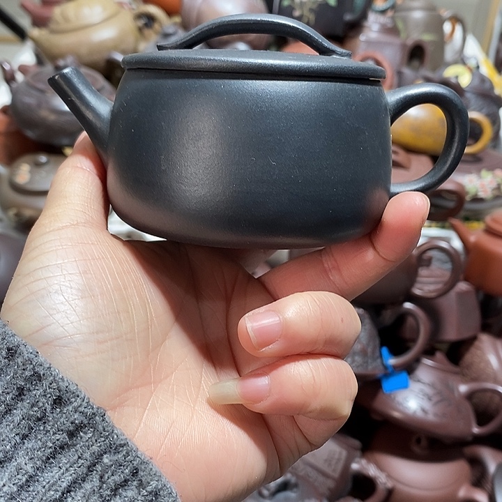 紫砂茶壶花泥微笑