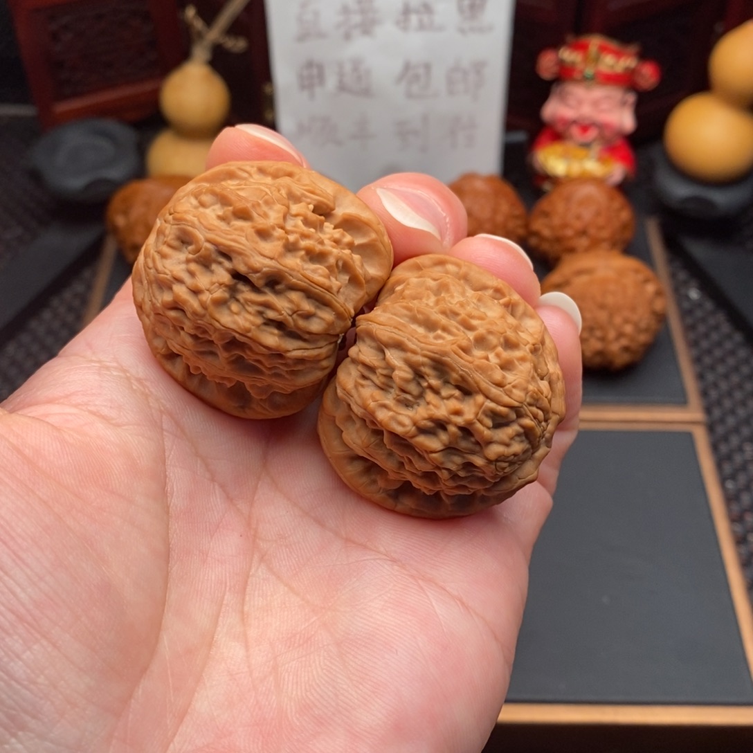 月***晴把件文玩核桃白狮子