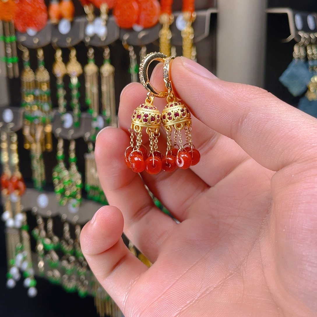 翡翠耳饰合金翡翠饰品