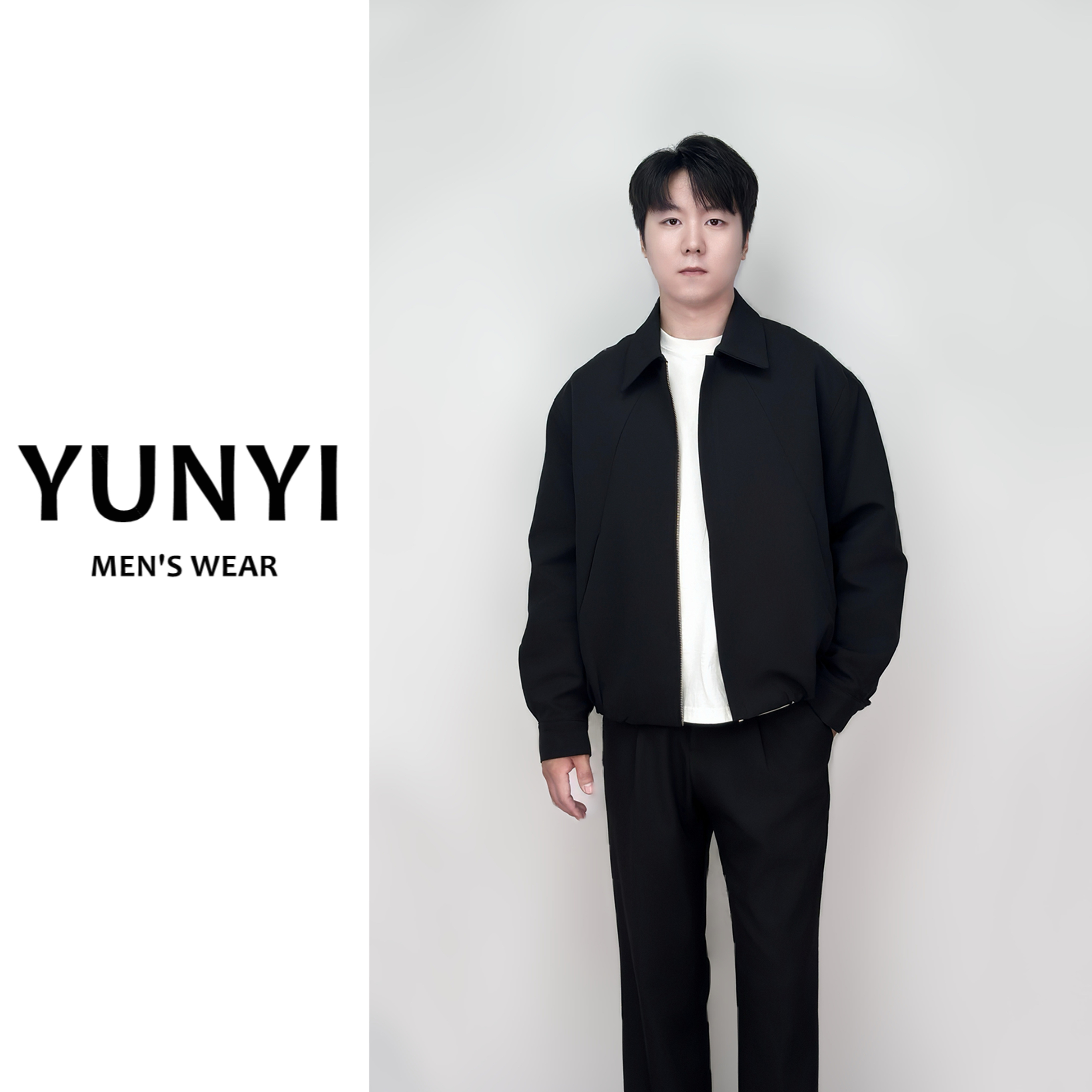 【YUNYI】秋季新款男士复古高级感机能风夹克设计男式宽松翻领外套