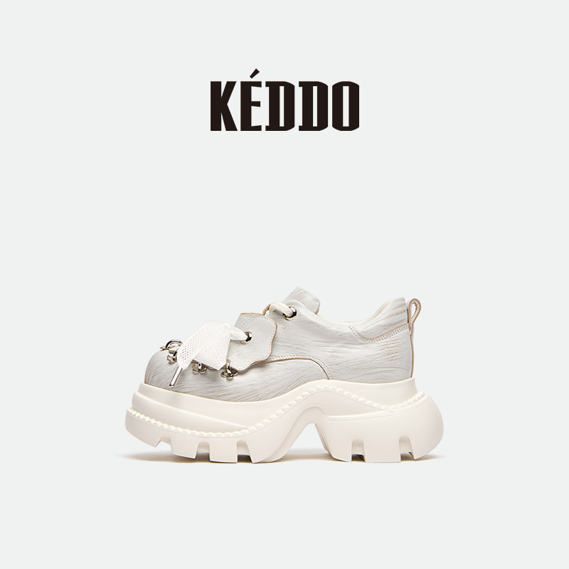 【周深同款】KEDDO“艺术家”小众设计感厚底鞋女松糕鞋复古小皮鞋