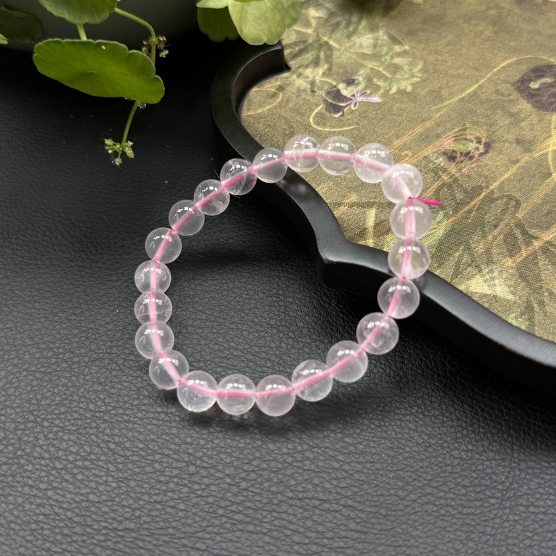 天然老矿料粉水晶手链单圈-Y007多样性发其一