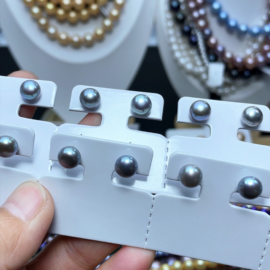 淡水珍珠耳钉银S925镶嵌