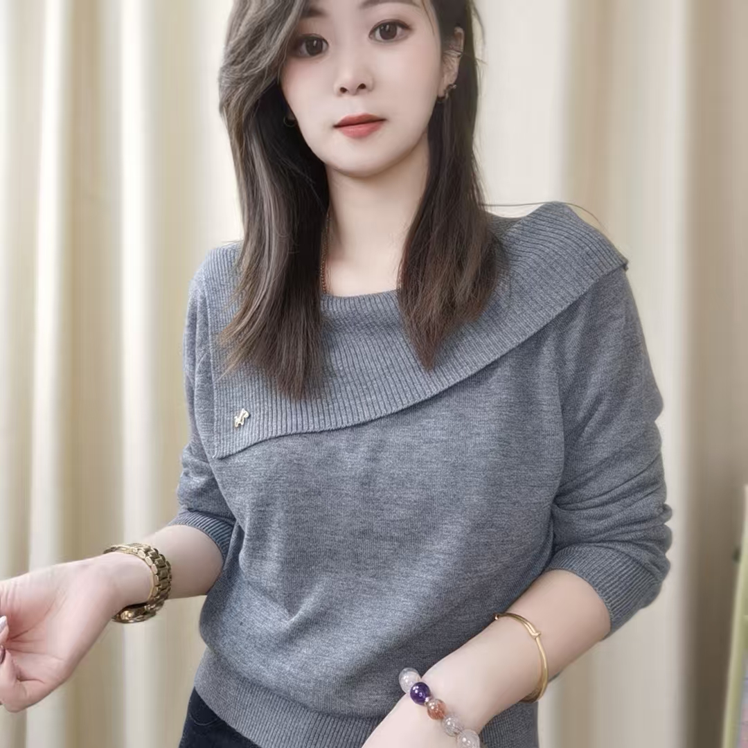 2025秋季新款时尚减龄显瘦气质针织衫女士