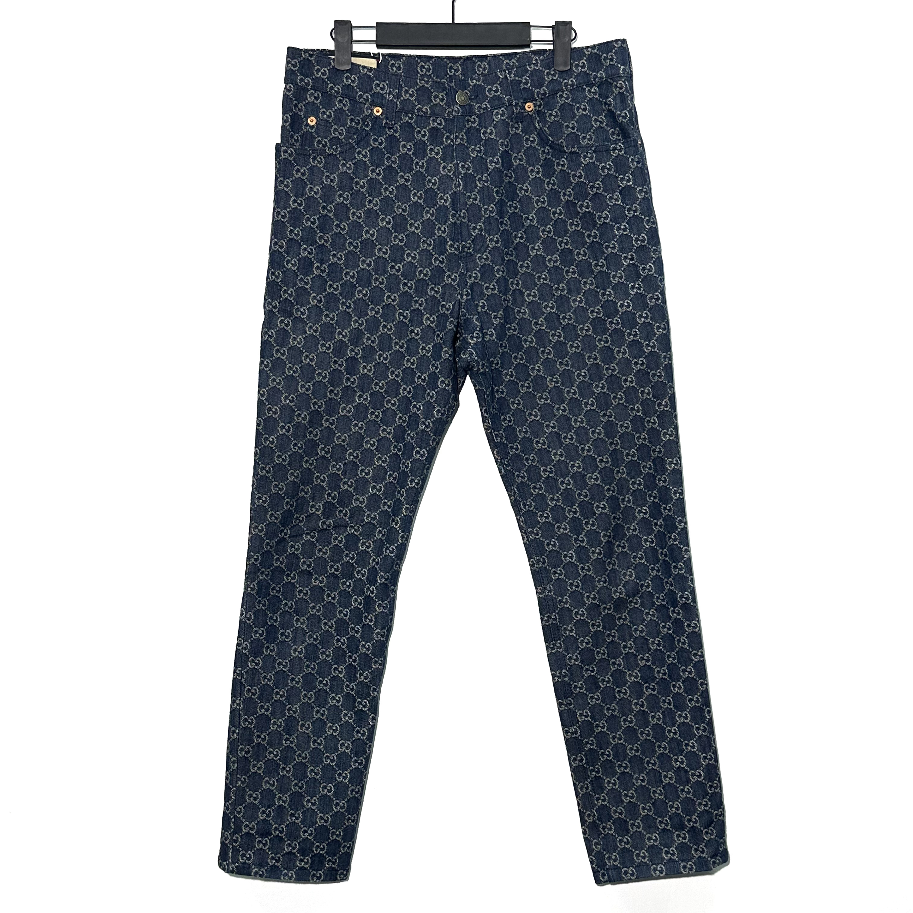 未使用 GUCCI/古驰 33码 满印logo牛仔裤 0699