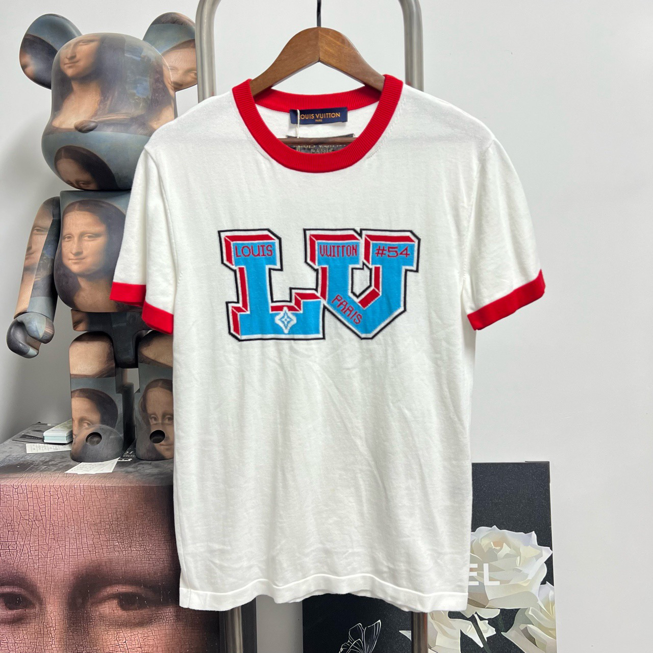 未使用 LouisVuitton/路易威登 白红针织短袖 O1734