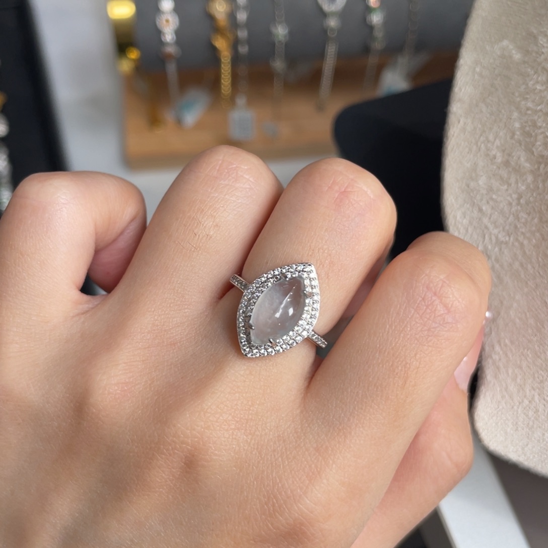 翡翠银S925镶嵌戒指