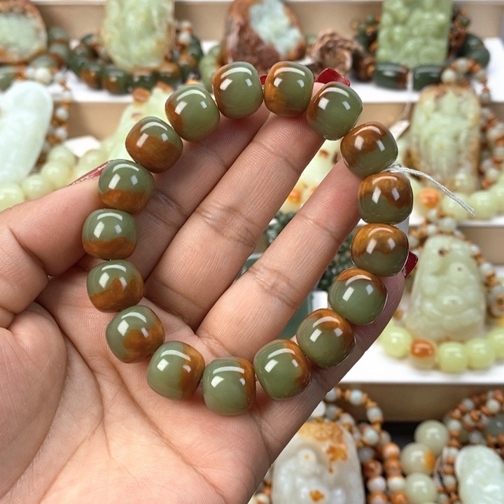 【闪购商品】透闪石质玉手串未镶嵌用****1