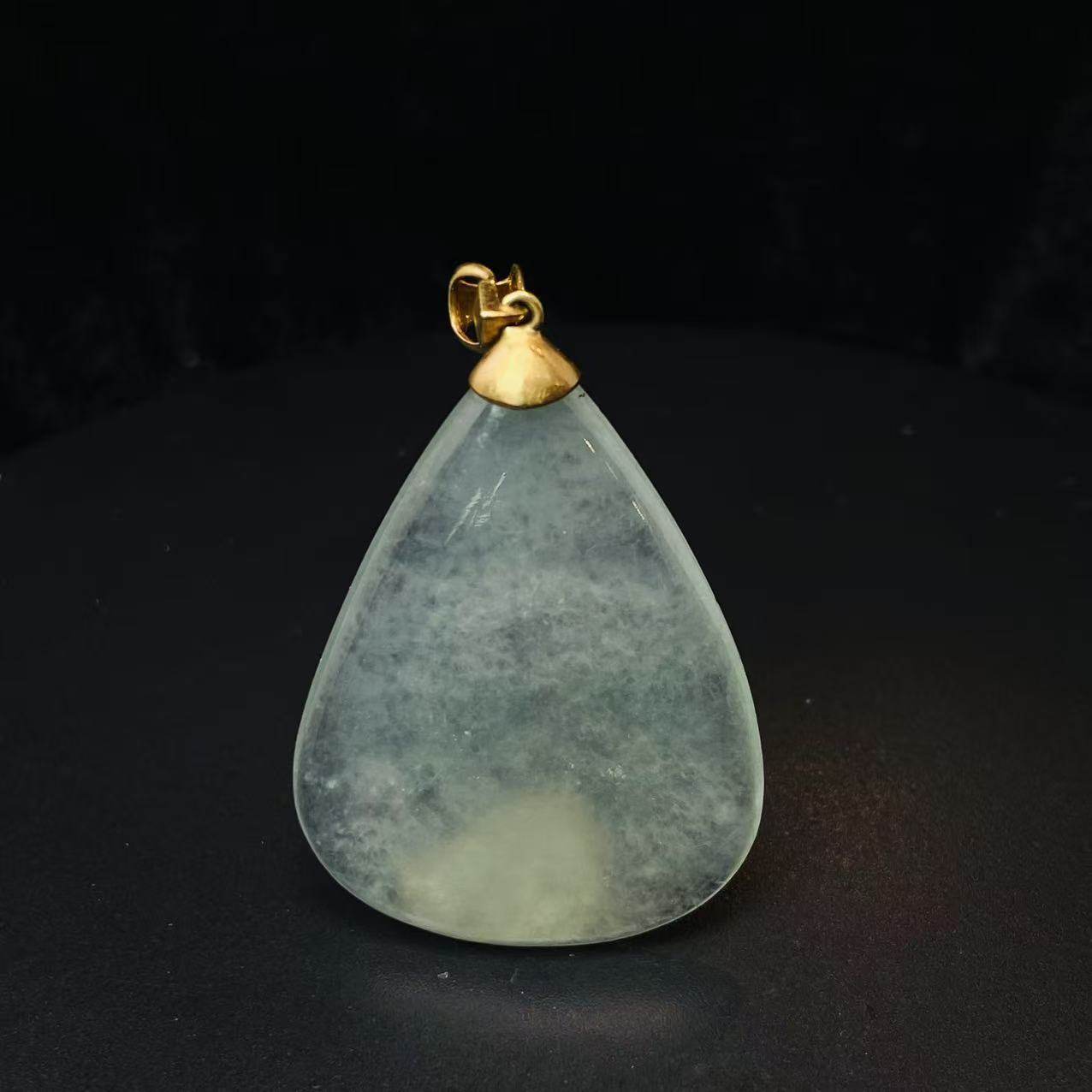 RX16天然缅甸A货翡翠金镶水滴吊坠/052326/北京中保拍卖