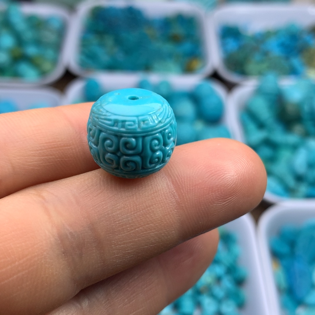 绿松石未镶嵌吊坠(不含链)15×13