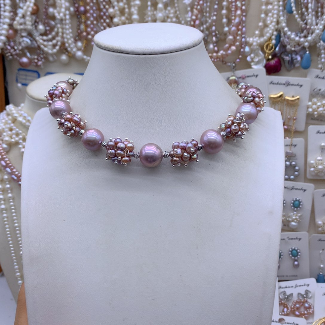 花***兰合金淡水珍珠项链耳饰