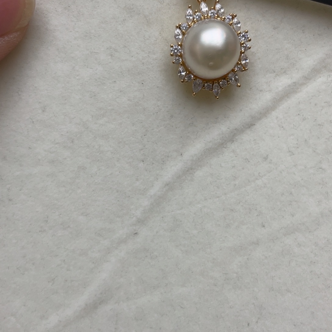 吊坠(不含链)海水珍珠银S925镶嵌